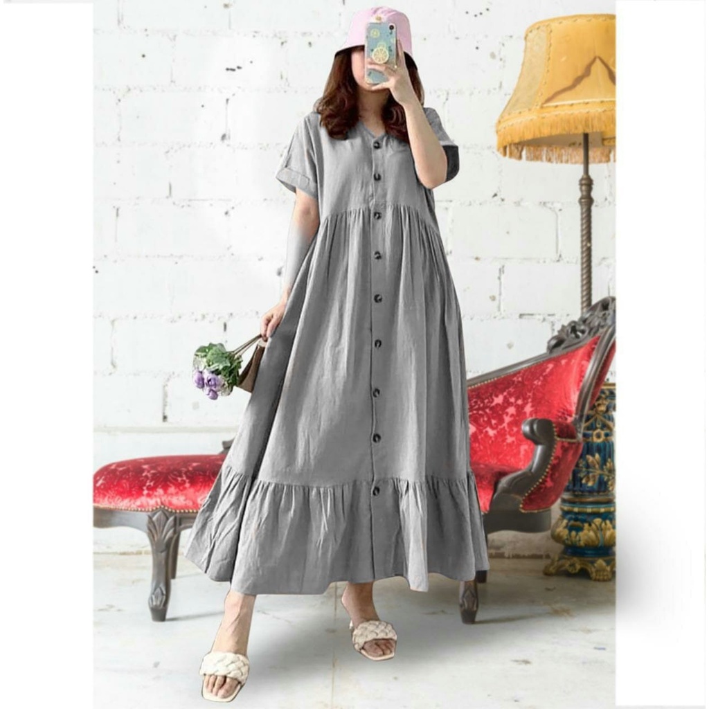 FenishaStore Baju Dress Wanita Model Terbaru Maudy Dress Bisa Bayar Ditempat COD