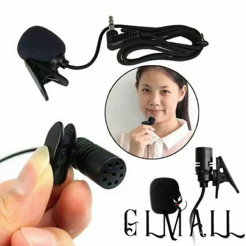 Mic Clip On Lavailer high Quality microphone Jack 3.5 mm suara keras dan jernih Youtuber,  vlogger