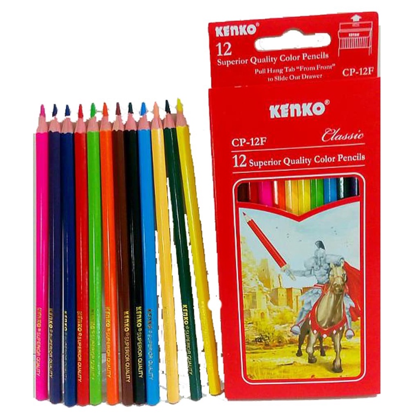 

PENSIL WARNA / COLOUR PENCILS CP-12F CL PANJANG KENKO OLLOSTATIONERY