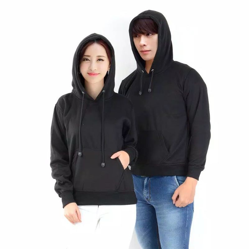HOODIE POLOS JUMPER HITAM SIZE M - XXXL PRIA & WANITA