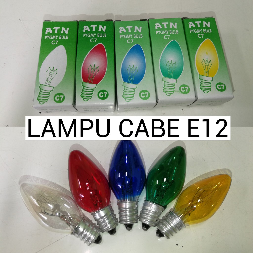 LAMPU BOHLAM CABE 5 WARNA E12 C7 15WAT 15W 15 WATT ATN LAMPU BOHLAM CABE 5 WARNA E12 C7 15WAT 15W 15 WATT ATN