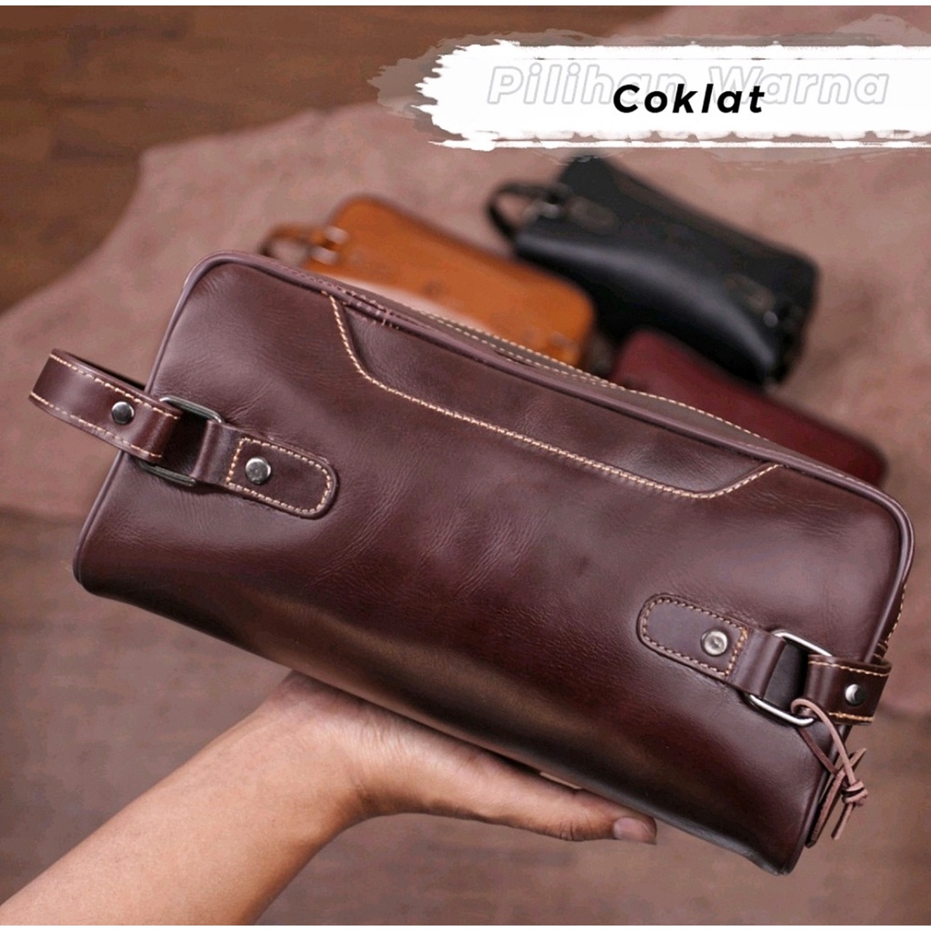 Fashion Tas Classy Pouch Bag - Waist Bag semi Kulit Tas Handbag Tangan  new Pouch Pria dan wanita