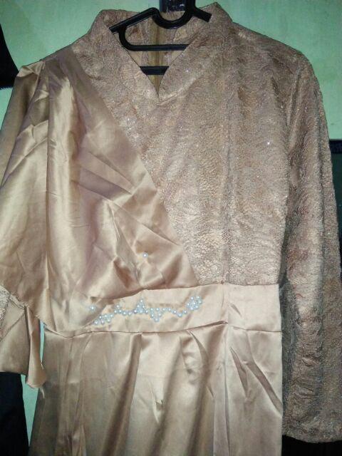 Or.i-349 Syafin Batik - Set Puspita Gamis Brokat Full Furing Halus Ld 100 By Alice