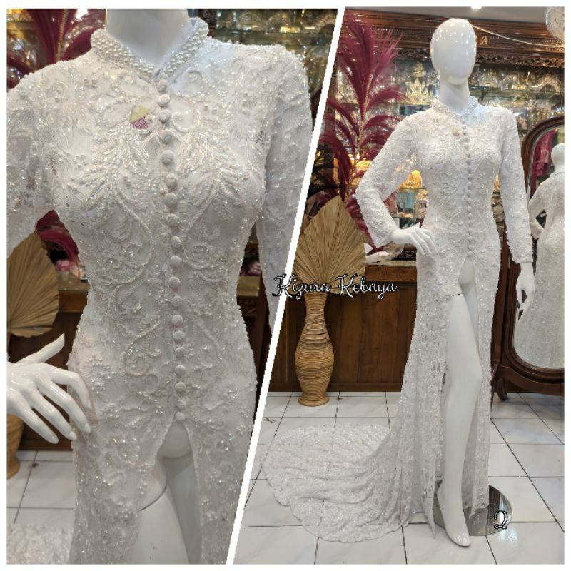 Kebaya Akad Putih Ekor/ Santili/Prancisan