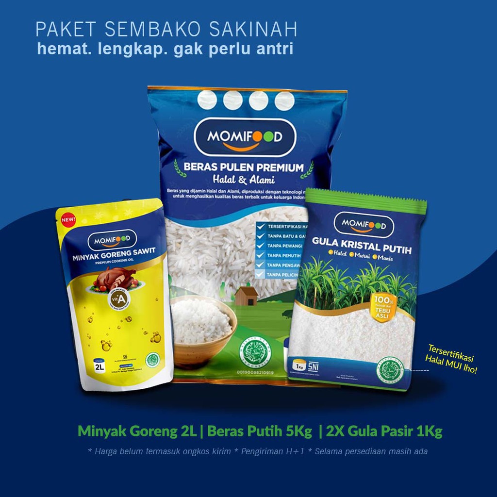 

Paket Sembako Hemat Sakinah Beras Momifood