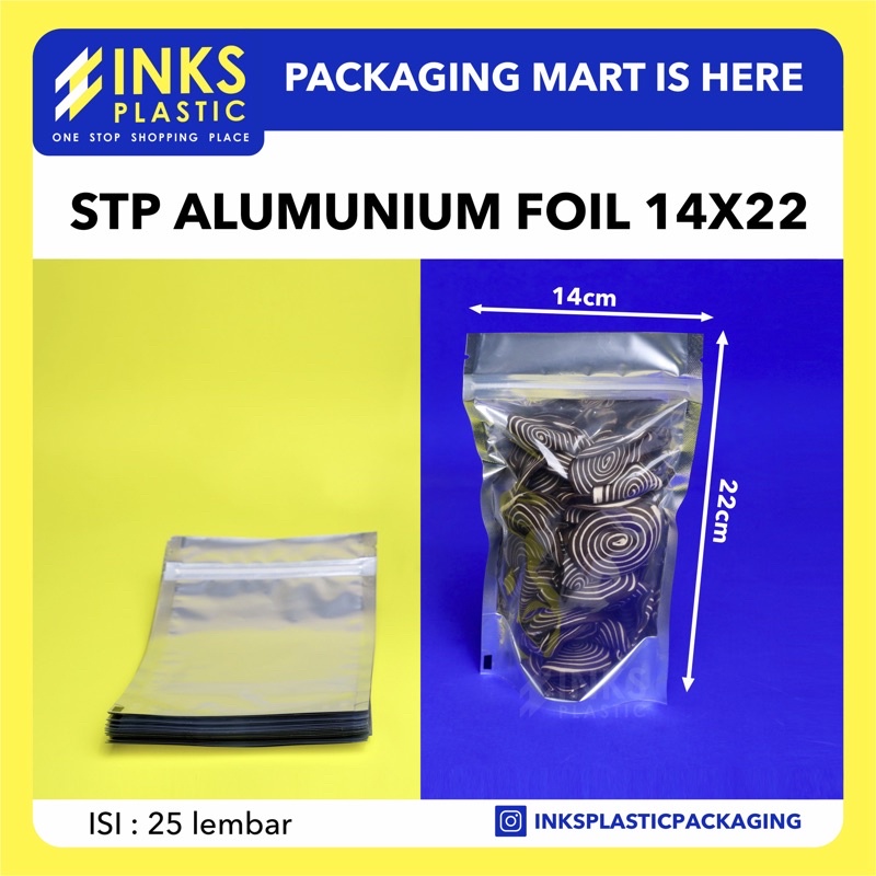 Standing Pouch Alumunium 14 X 22 Isi 25