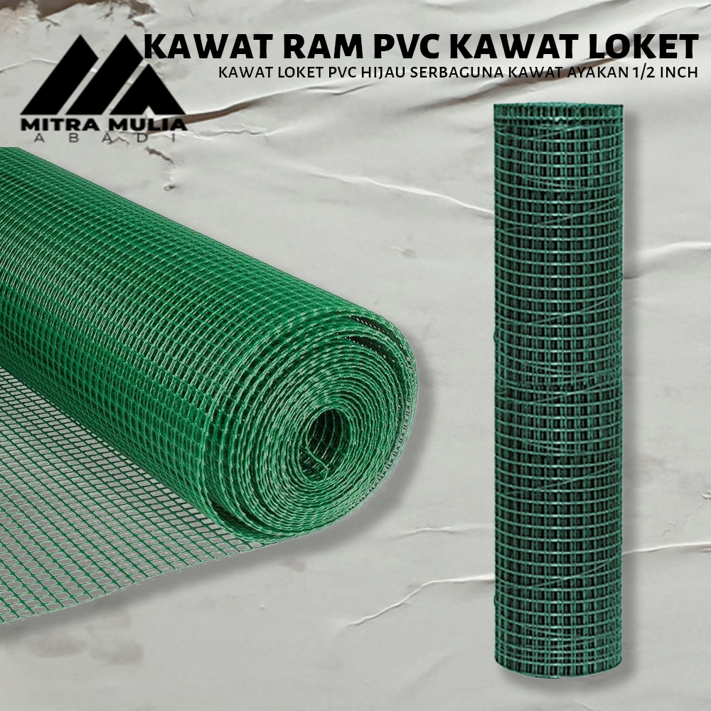 Kawat Loket Hijau PVC / Ram Kawat Coating | Kawat Hijau Serbaguna Kawat Ayakan 1/2 inch | kawat ayakan pasir