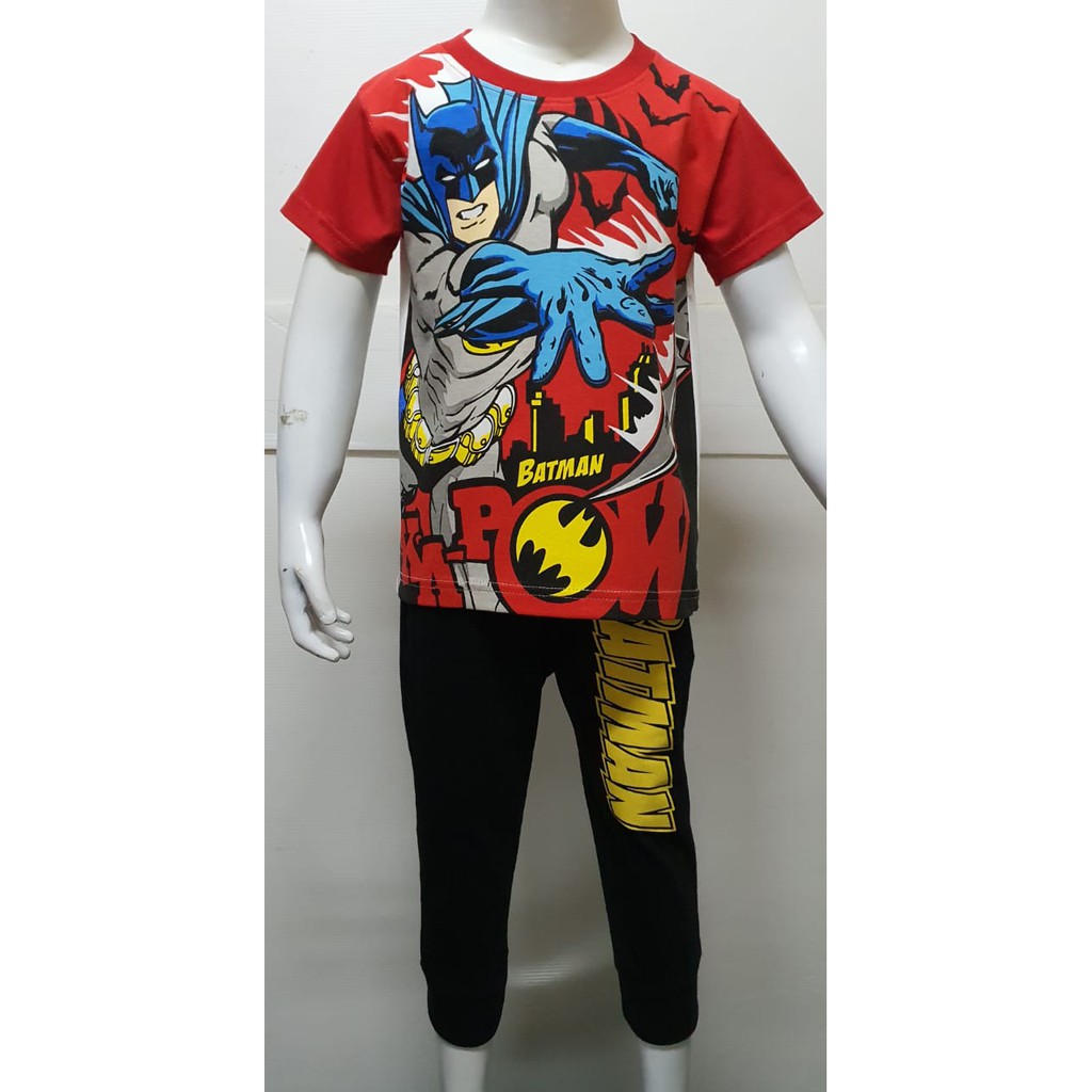 RKA - S7/8Co Setelan 7/8 Anak Karakter Batman Kapow Merah