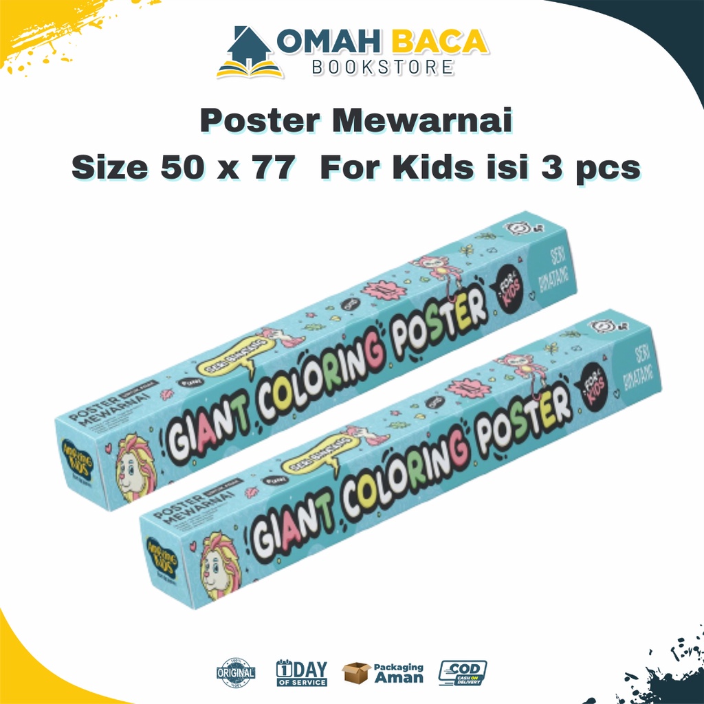 

Poster Mewarnai Anak Lembaran Seri Binatang - Giant Coloring Sheet Isi 3 : Poster Mewarnai Jumbo