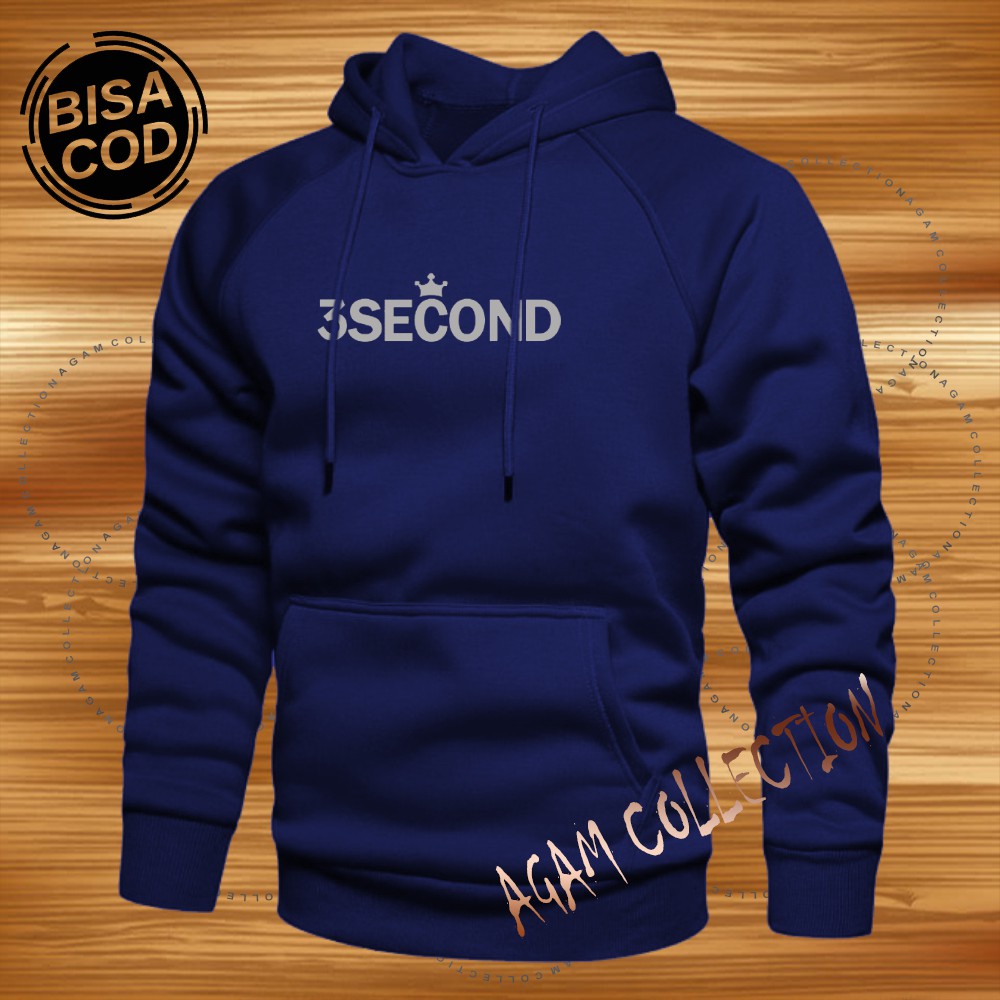 Agam collection Sweater Hoodie Distro 3Second 03  Premium Text Silver Pria Wanita