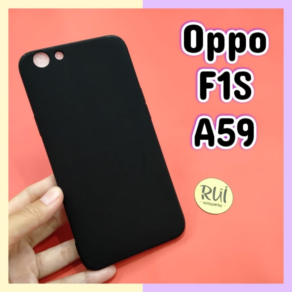 Case Hitam Oppo F1S / A59 Black Matte Softcase Polos Lentur Silikon HP