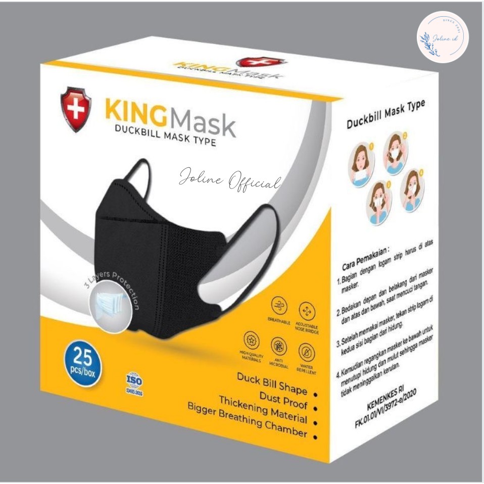 Masker Duckbill King Mask Motif Garis Penutup Hidung isi 25 pcs Box sudah Izin Kemenkes / Duckbill KingMask 3PLY 1BOX 25PCS