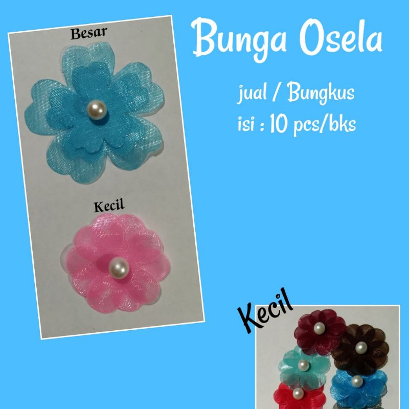 JUAL PERBUNGKUS Bunga Osela Besar Kecil Untuk Hiasan Baju Dress Gamis Mutiara Gratis Ongkir Bisa COD