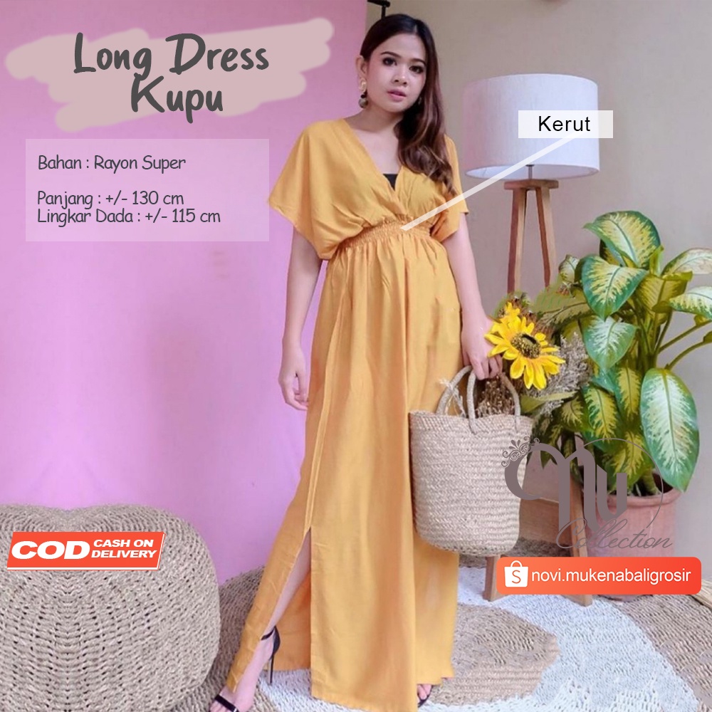 LONG DRESS KUPU POLOS