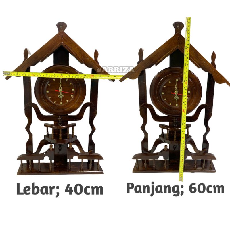 JAM DINDING KAYU JATI / JAM TEMPEL / JAM DINDING TEMPEL / JAM TEMPEL DINDING DARI KAYU JATI ASLI MODEL JAM KUMIS