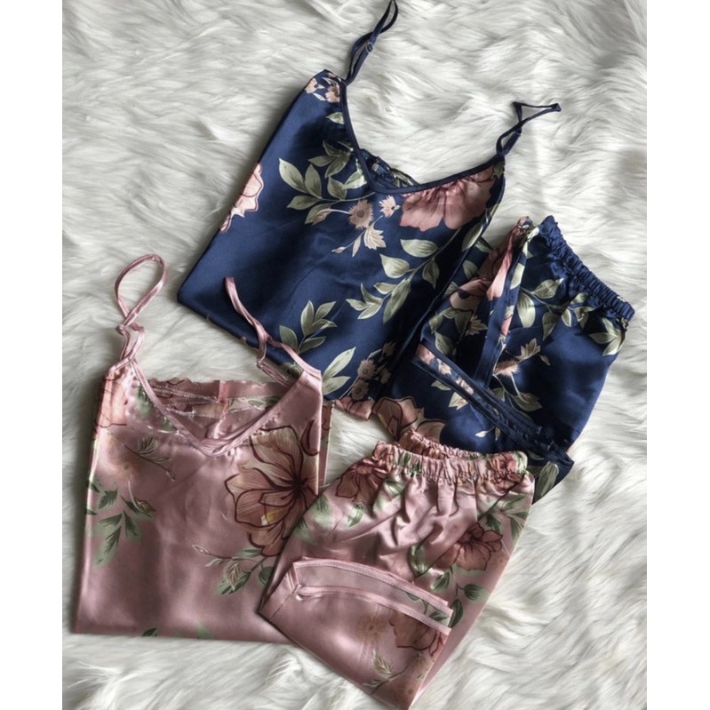 LINGERIE SET SETELAN TIDUR WANITA  SEXY SATIN SILK