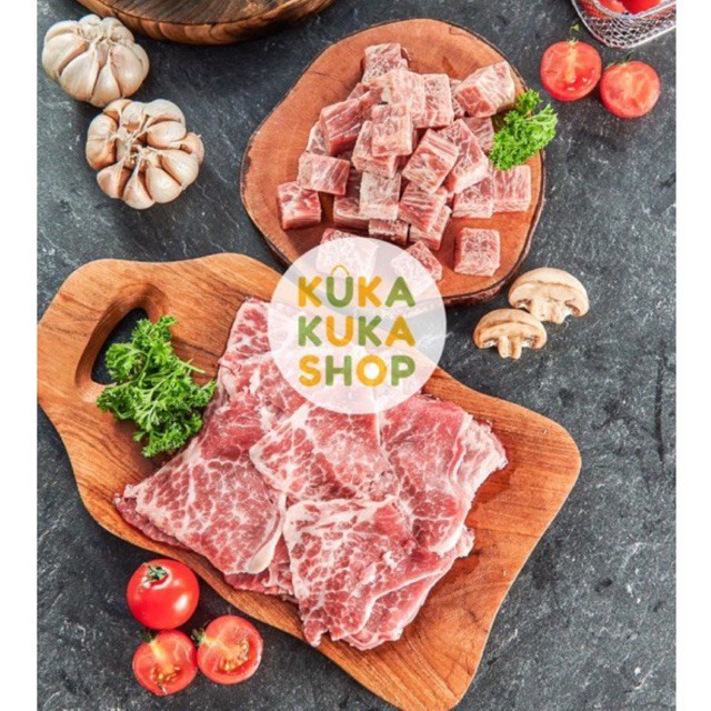 Paket Bundling Wagyu Chuck Crest 500gr &amp; Wagyu Saikoro 500gr