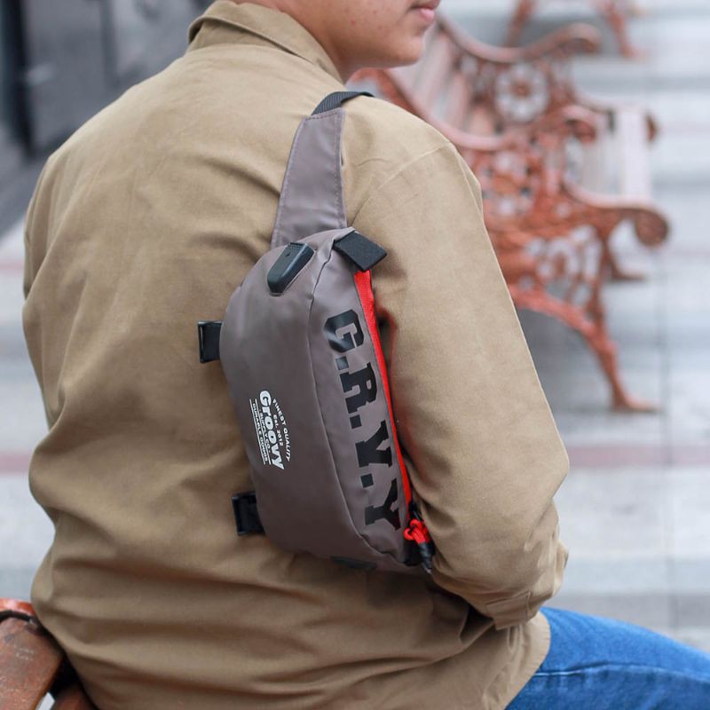 Tas salempang pria slingbag waistbag selempang sepeda multifungsi bahan premium waterproof anti air