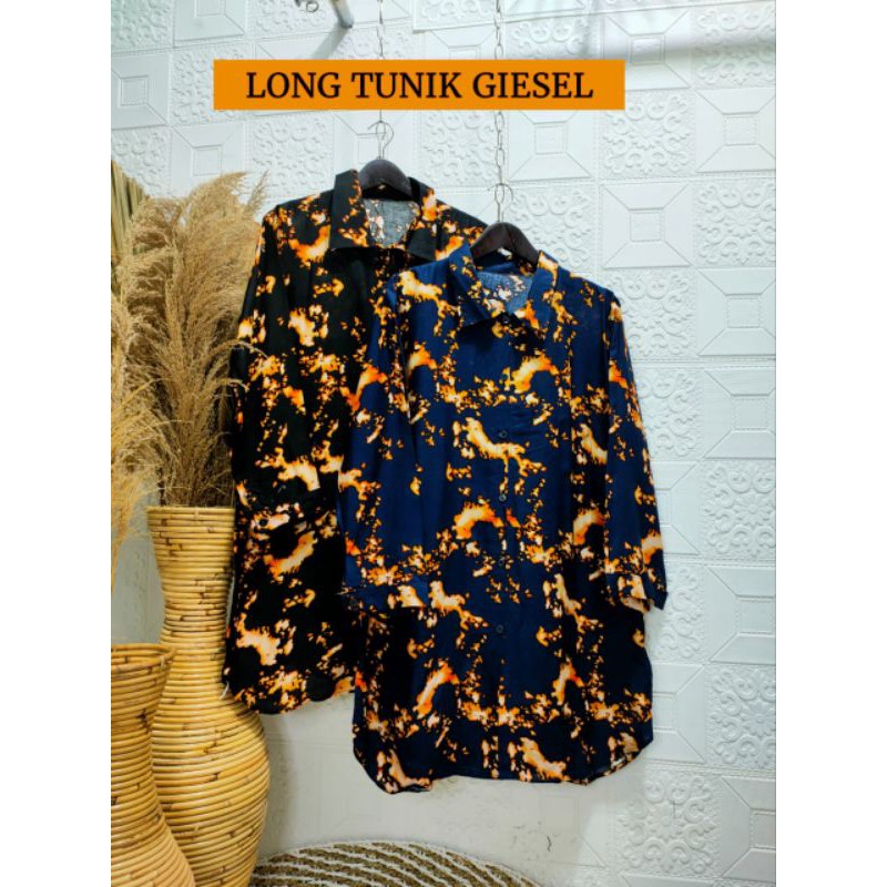 TUNIK LONG JUMBO MOTIF GIESEL // TUNIK KEMEJA JUMBO