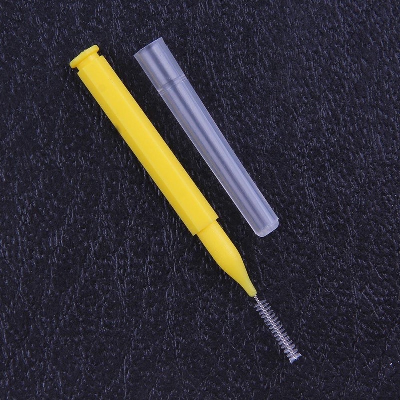 INTERDENTAL BRUSH YELLOW PURPLE PINK GREEN BLUE - Sikat sela behel gigi high quality - dental floss benang sela celah