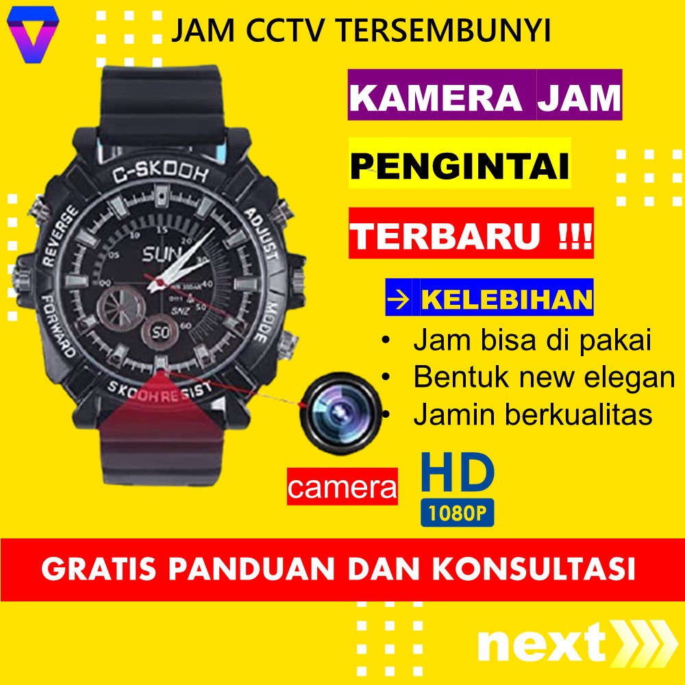 KAMERA KECIL MINI TERSEMBUNYI CAMERA CCTV HD JAM TANGAN PENGINTAI SPY CAMCAMERA TANPA KABEL