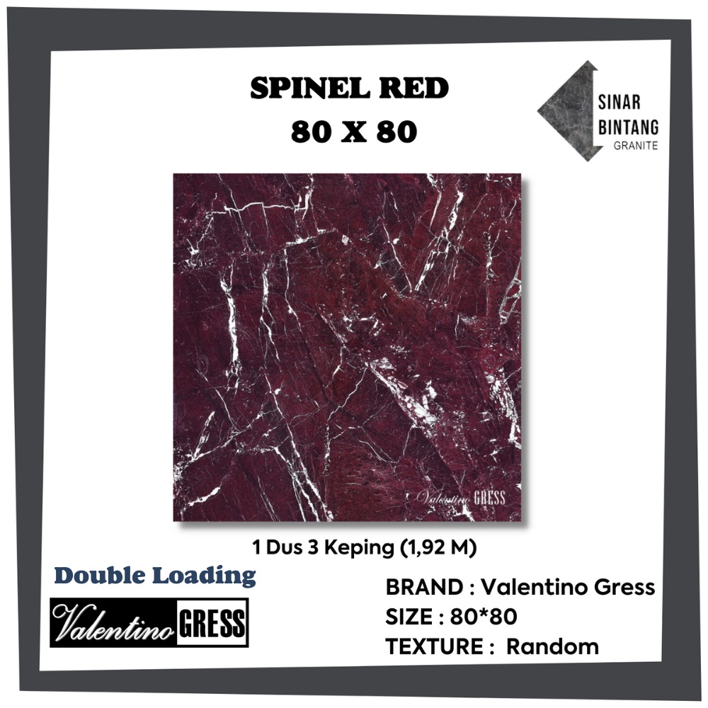 Granit 80 X 80 | Granit Lantai Spinel Red VALENTINO GRESS