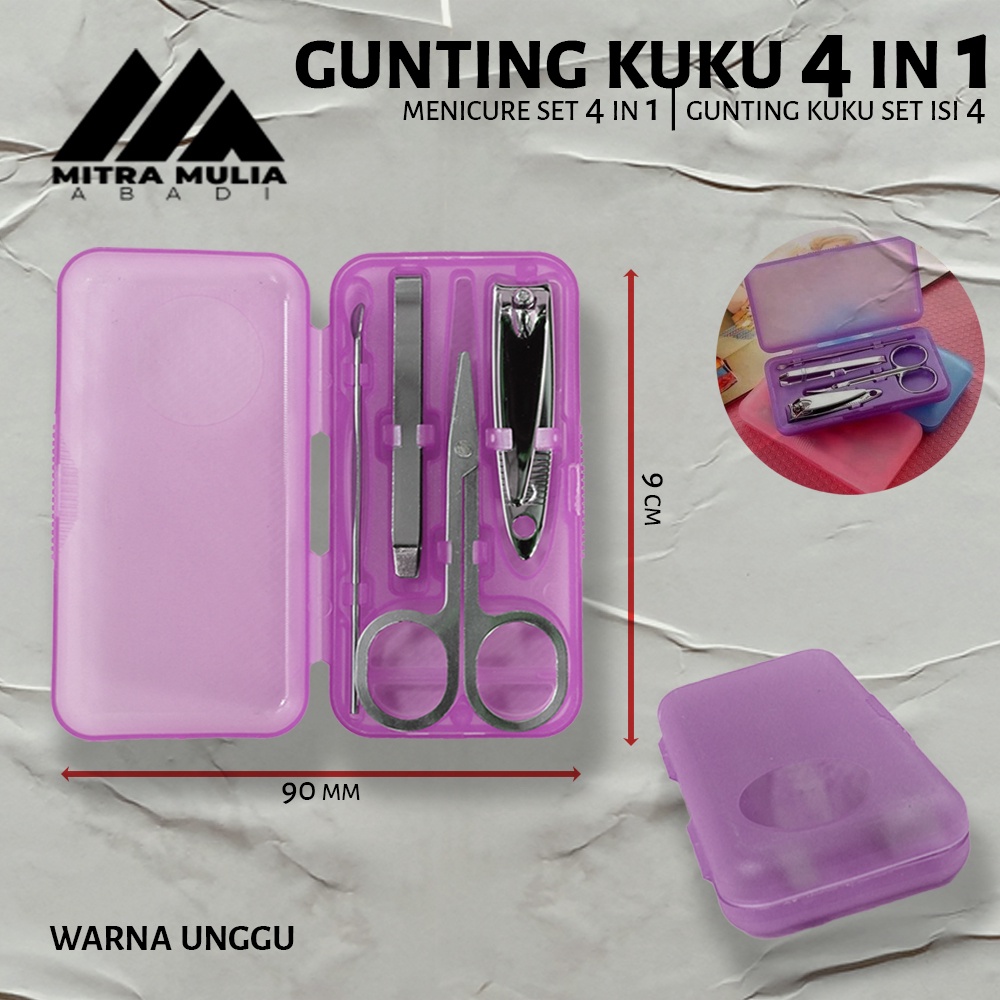 Gunting Kuku Set 4 in 1 I Menicure Pedicure Set Tools I Gunting Kuku