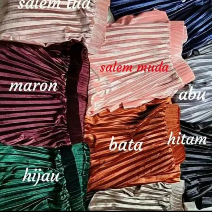 ROK PLISKET 7/8 VELVET IMPORT, ROK MIDI BELUDRU IMPORT - HITAM