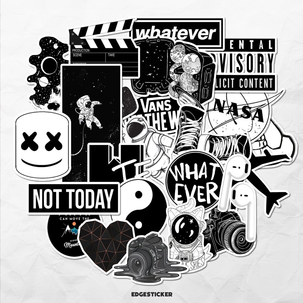 

Stiker Aesthetic BLACK & WHITE STIKER TUMBLER HP | STIKER LAPTOP estetik pack sticker stiker