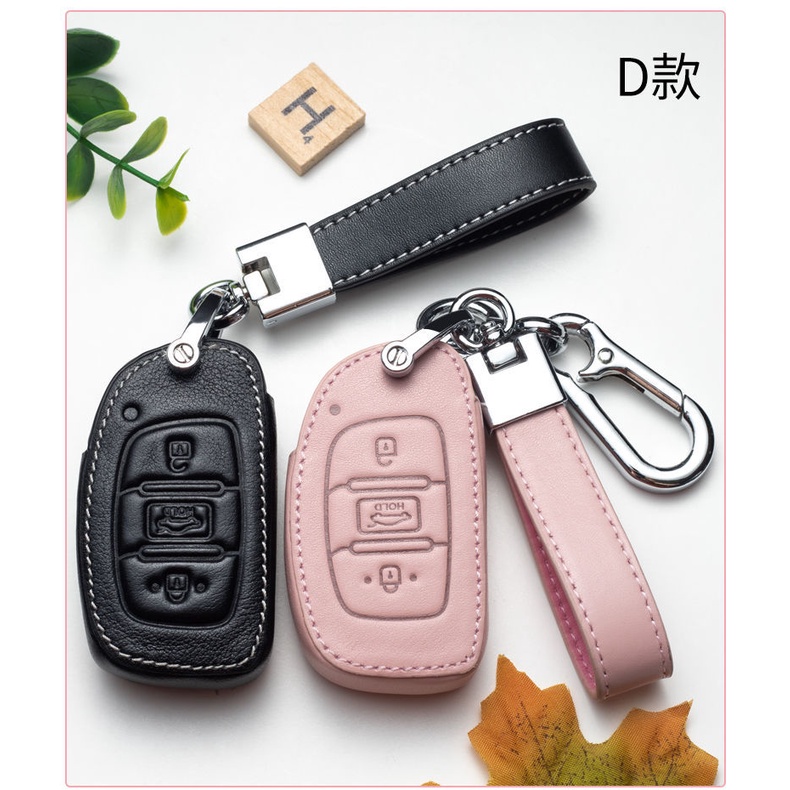 NEW high quality Leather Car Key Case Protection Cover For Hyundai Ioniq Elantra Tucson Reina Santa fe Kona Accent IX35