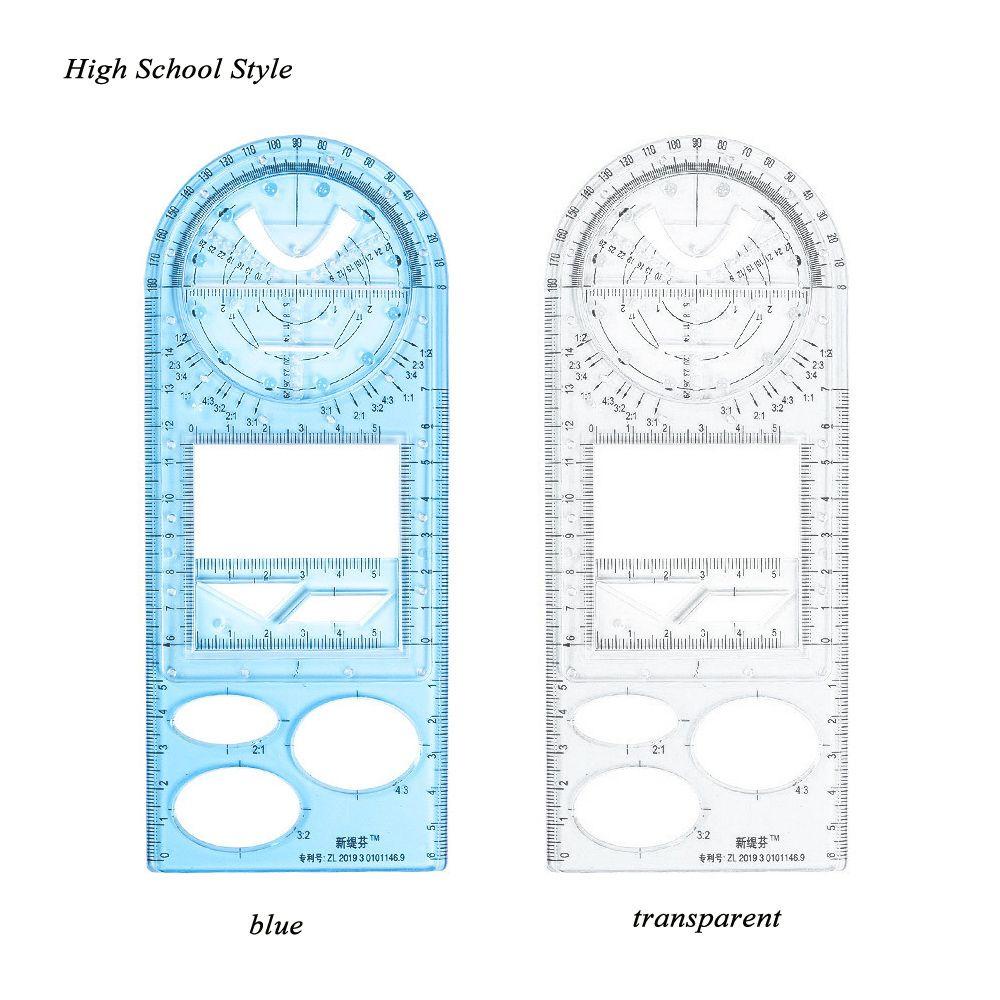 Pineapple Multifunction Geometric Ruler Junior Arsitek Supply Rotatable Penggaris Gambar Kantor Sekolah