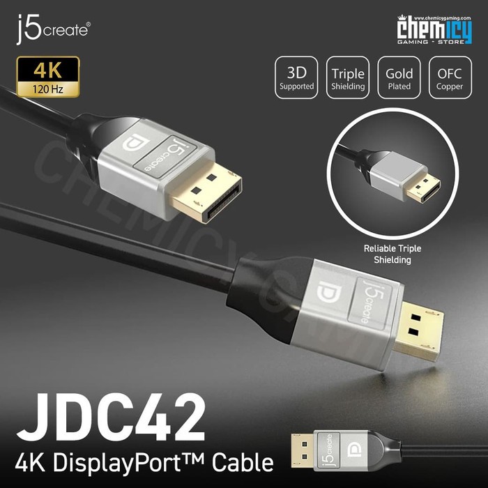 j5create JDC42 4K DisplayPort / Display Port Cable