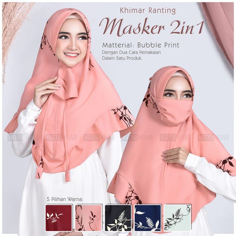 Khimar Ranting Masker 2in1