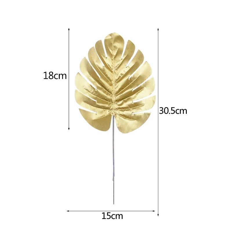 (Size S) Daun monstera gold plastik artificial tanaman hias dekorasi kamar