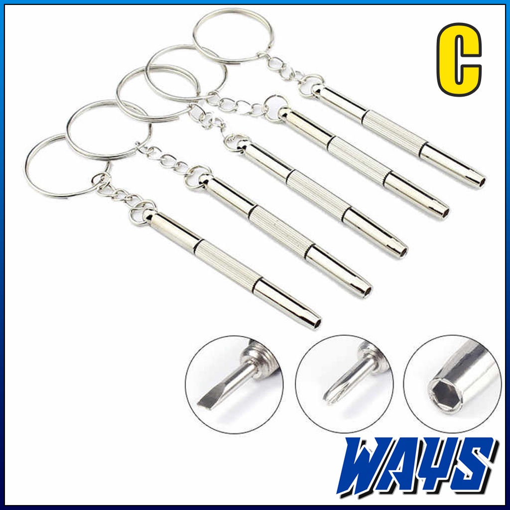 [G006] Gantungan Kunci Miniatur 3D Metal Kunci Tang Obeng Palu Piston / Mini Keychain Tools Kit