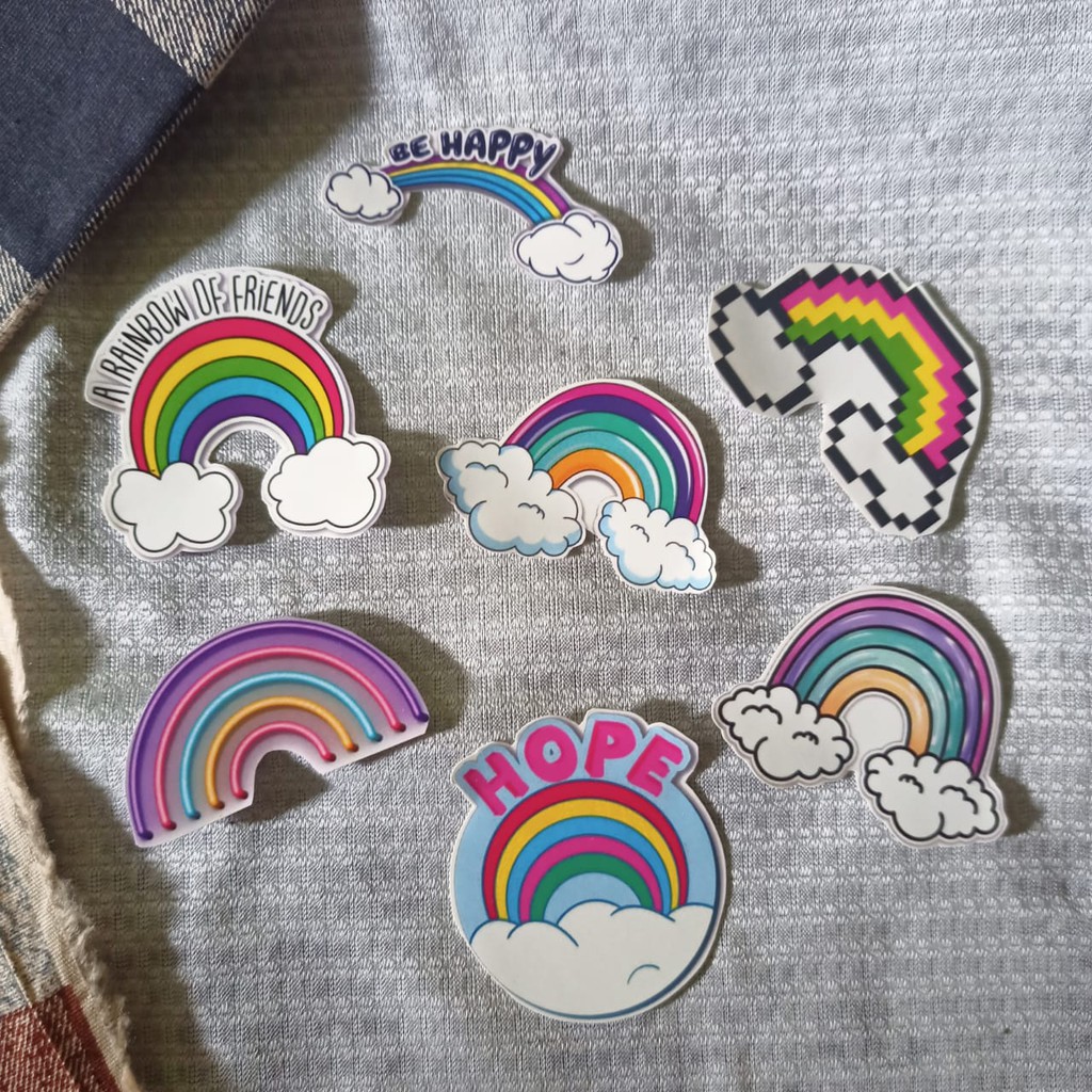 

Rainbow Waterproof Sticker / Sticker Aesthetic / Sticker Journal / Stiker Jurnal / Alat Tulis