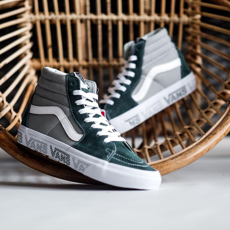 Vans Sk8 Hi Logo Check "Trekking Green / Drizzle