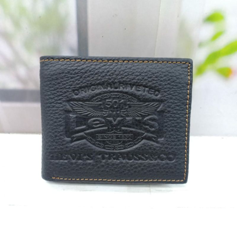 Dompet Kulit Pria L9024. Dompet Cowok Lipat Kulit Basah. Dompet Kulit Sapi Asli Import