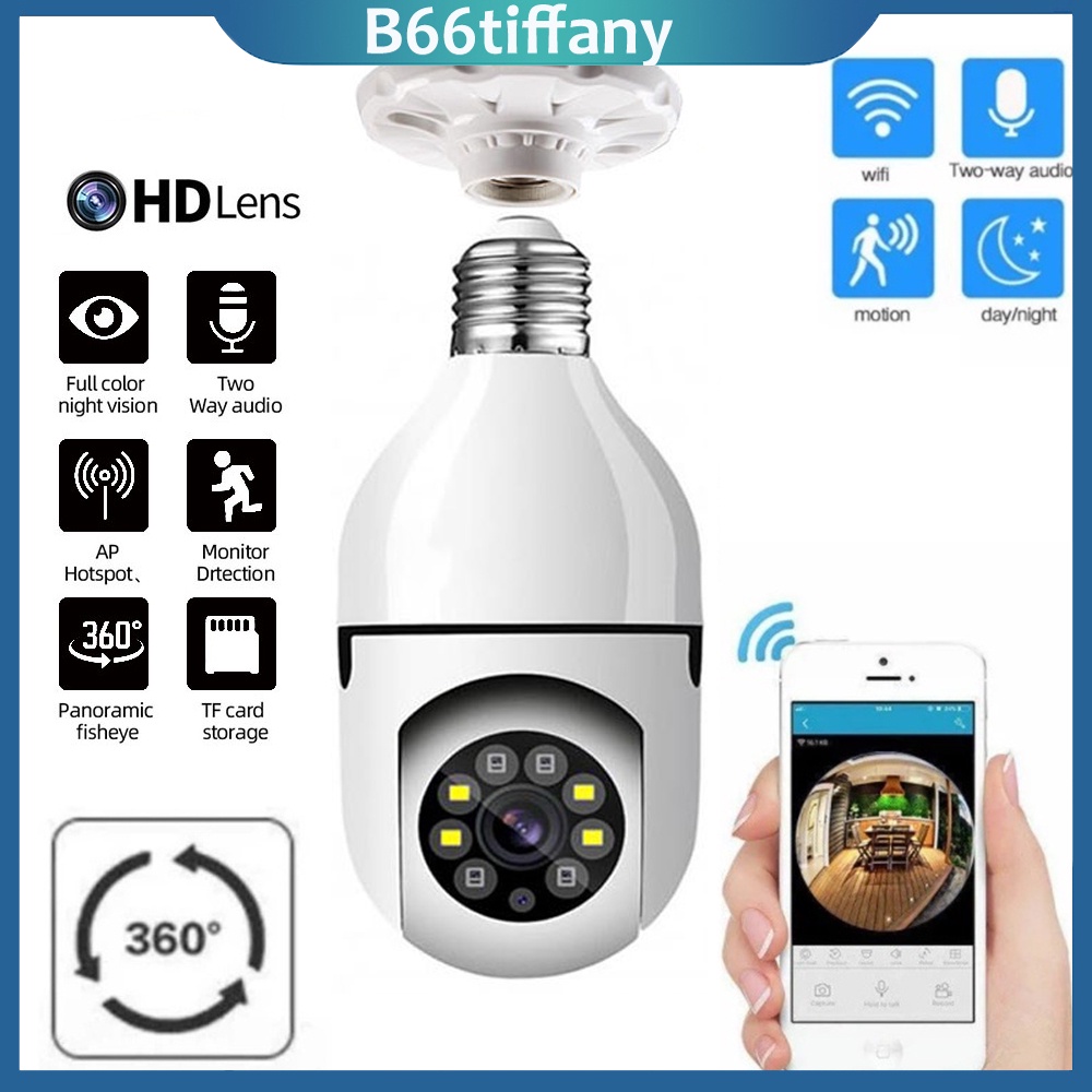 CCTV Lampu V380 1080p Kamera CCTV Wifi Lampu CCTV 360 Derajat CCTV Murah Lampu Bohlam IP Camera CCTV Wireless Panoramic 1080P