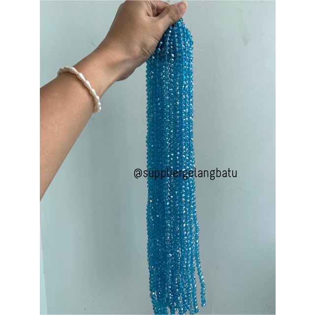 Crystal Ceko 8mm Soft Blue QUARTZ kristal kuarsa biru laut bahan craft