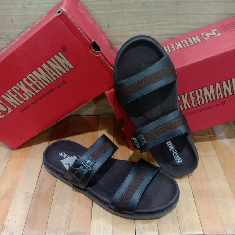NECKERMANN "MADISON-662" Brown sandal kulit pria Sorong/tali2 ORIGINAL.sandal kulit pria terbaru kua