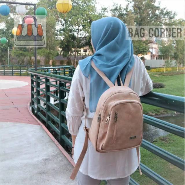 BagCorner - Tas Ransel Theona Pink Peach Rumah Warna