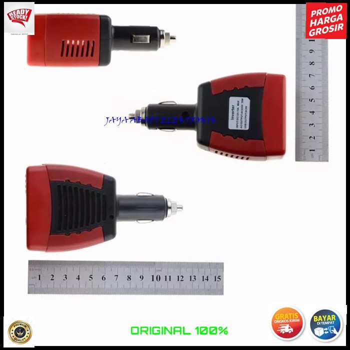 J385 POWER INVERTER USB AKI ACU DC TO AC LISTRIK ADAPTOR MOBIL CAR CHARGER W WATT ELEKTRONIK TEGANGAN CAS CASAN VOLT SETRUM SOCKET UNIVERSAL MULTI INDIKATOR STABLIZER LIGHTER VOLTAGE 220 12 V BISA UNTUK SEGALA JENIS MOBIL LEBIH SIMPLE