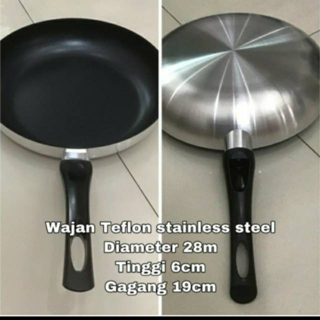 Wajan Penggorengan Teflon Stainless , Fry pan 28Cm