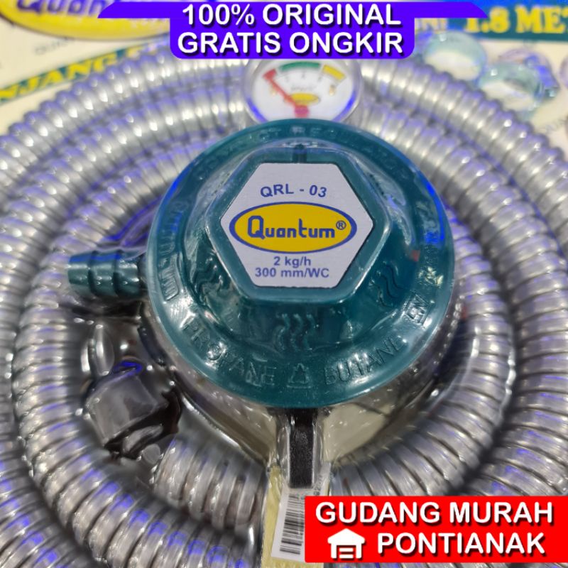 Selang gas paket Quantum QRL 032 / selang gas dan selang quantum / regulator quantum