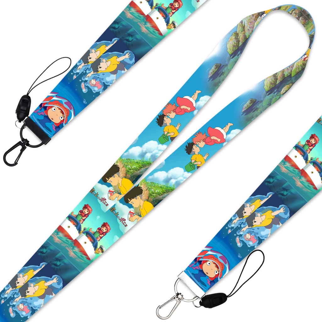 Tali lanyard Motif anime Ikan Mas Ji Bo Niu on the cliff Untuk Gantungan Kunci / Handphone