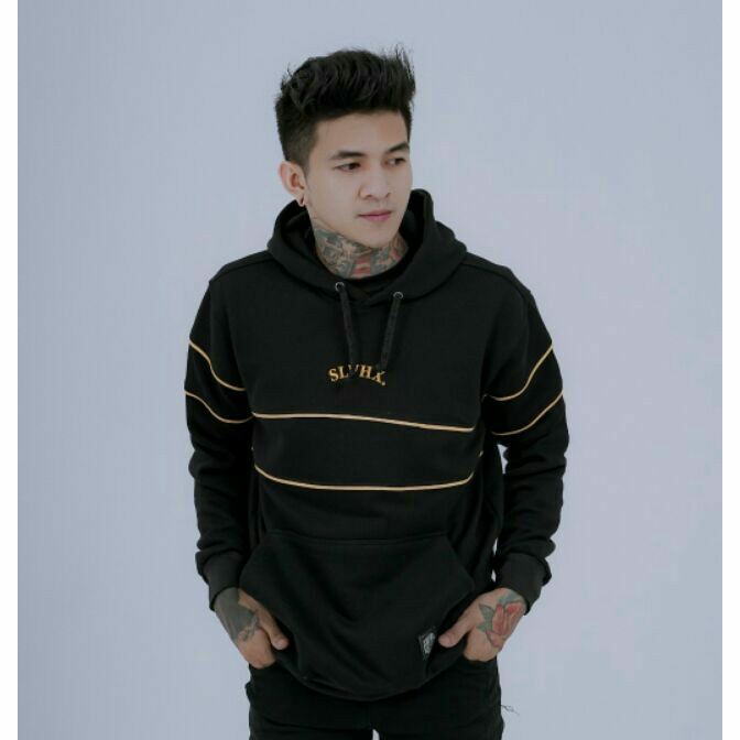 Sweater Hoodie Salviohexia Simple Hitam Jaket Hoodie Pria