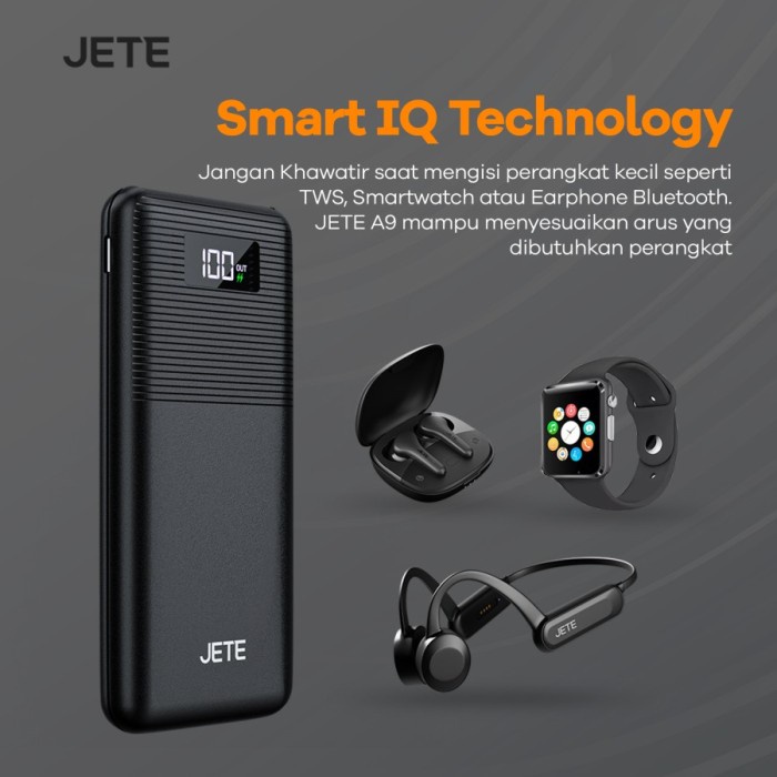 JETE A9 Power bank Fast Charging QC 3.0 + Type C PD 18W (10000mAh)