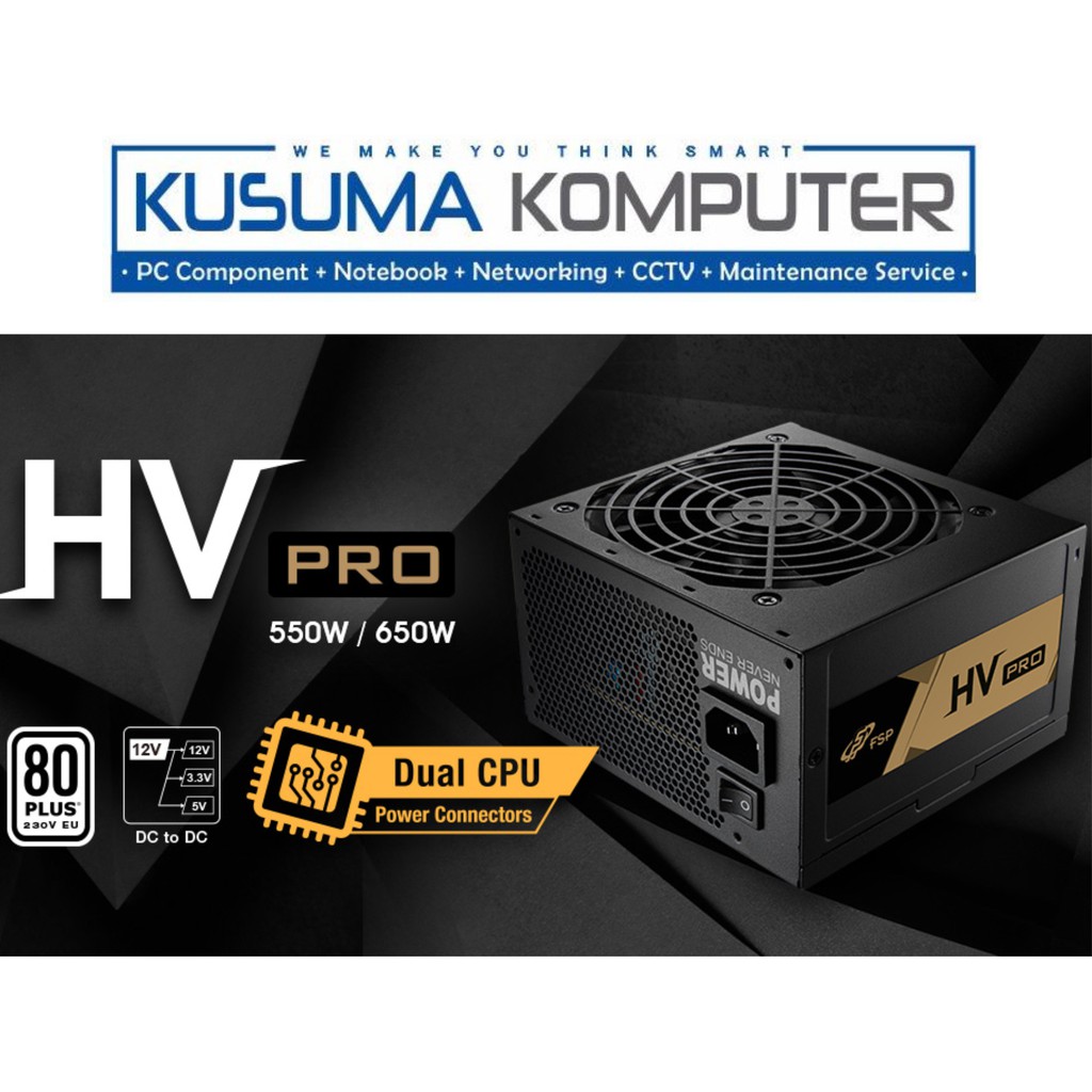 PSU FSP HV PRO 550W 550 80+ Bronze Kabel Hitam