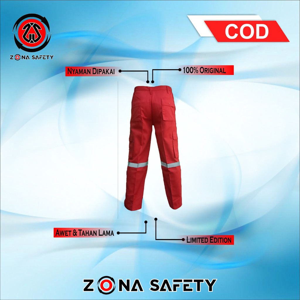 Celana wearpack safety/baju safety/outerwear/baju bengkel/baju proyek/pakaian atasan warna MERAH